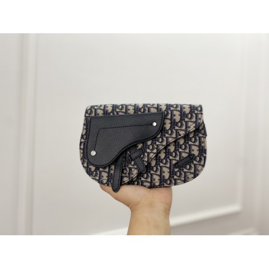 DIOR SADDLE MESSENGER BAG OBLIQUE JACQUARD IN NOIR