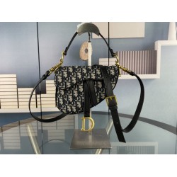 DIOR CANVAS MINI SADDLE HAND BAG ROYAL BLUE