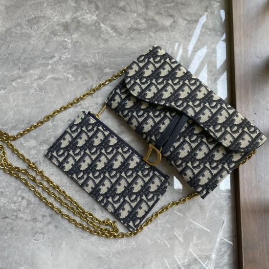 DIOR LONG SADDLE WALLET WITH CHAIN