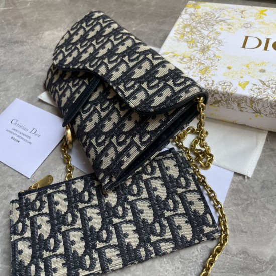 DIOR LONG SADDLE WALLET WITH CHAIN