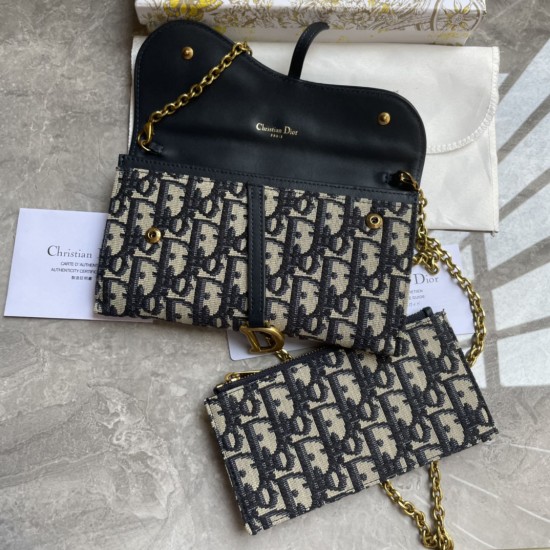 DIOR LONG SADDLE WALLET WITH CHAIN