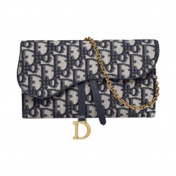 DIOR LONG SADDLE WALLET WITH CHAIN