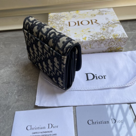 DIOR SADDLE LOTUS WALLET