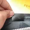 FENDI DIAGONAL FLAT POUCH BLACK AND GRAY FF JACQUARD FABRIC BAG