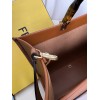 FENDI SUNSHINE MEDIUM BROWN LEATHER SHOPPER BAG