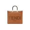 FENDI SUNSHINE MEDIUM BROWN LEATHER SHOPPER BAG