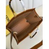 FENDI SUNSHINE MEDIUM BROWN LEATHER SHOPPER BAG