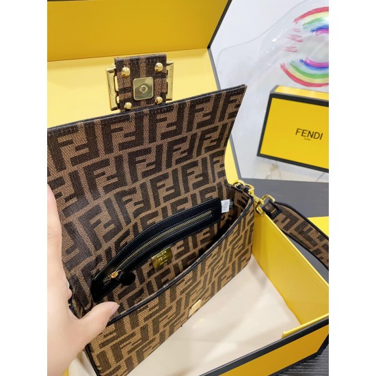 FENDI BAGUETTE JACQUARD FF FABRIC BAG