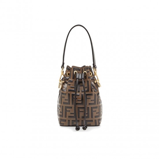 FENDI MON TRESOR BROWN LEATHER MINI BAG