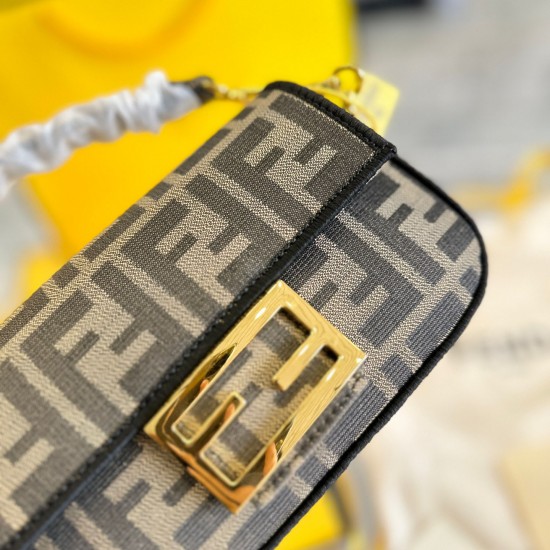 FENDI BAGUETTE MINI JACQUARD FF FABRIC BAG