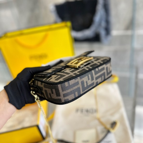 FENDI BAGUETTE MINI JACQUARD FF FABRIC BAG