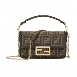 FENDI BAGUETTE MINI JACQUARD FF FABRIC BAG