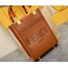 FENDI MINI SUNSHINE SHOPPER BROWN LEATHER MINI-BAG