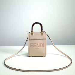 FENDI MINI SUNSHINE SHOPPER LEATHER MINI BAG