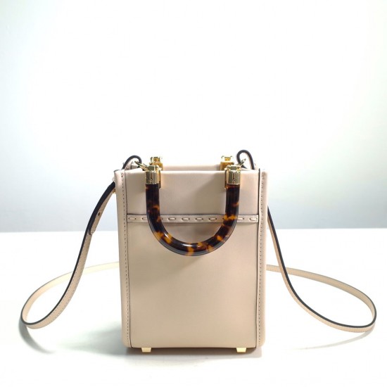 FENDI MINI SUNSHINE SHOPPER LEATHER MINI BAG