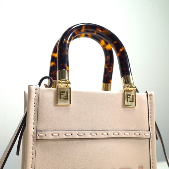 FENDI MINI SUNSHINE SHOPPER LEATHER MINI BAG