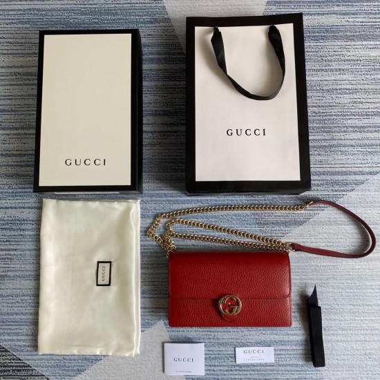 GUCCI INTERLOCKING G CHAIN WALLET SHOULDER BAG