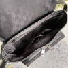 GUCCI GG LOGO BLACK NYLON FLAP MESSENGER BAG