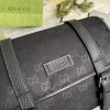 GUCCI GG LOGO BLACK NYLON FLAP MESSENGER BAG