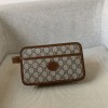 GUCCI BUSINESS CLUTCH BAG POUCH CANVAS GUCCISIMA BEIGE