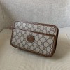 GUCCI BUSINESS CLUTCH BAG POUCH CANVAS GUCCISIMA BEIGE