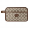 GUCCI BUSINESS CLUTCH BAG POUCH CANVAS GUCCISIMA BEIGE