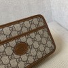 GUCCI BUSINESS CLUTCH BAG POUCH CANVAS GUCCISIMA BEIGE