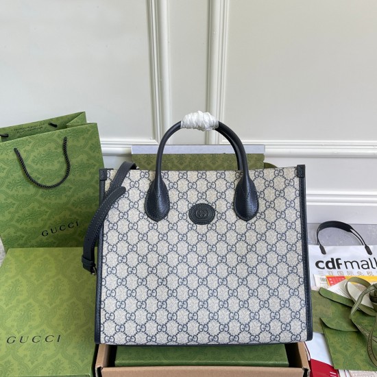 GUCCI SMALL TOTE BAG WITH INTERLOCKING G