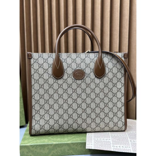 GUCCI SMALL TOTE BAG WITH INTERLOCKING G