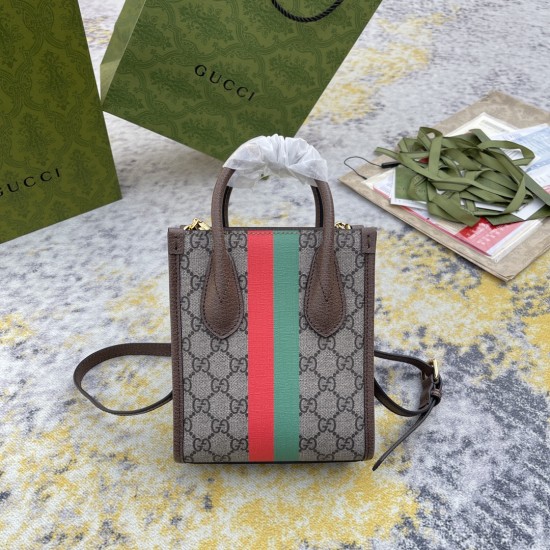 GUCCI MINI TOTE BAG WITH INTERLOCKING G TIEGER