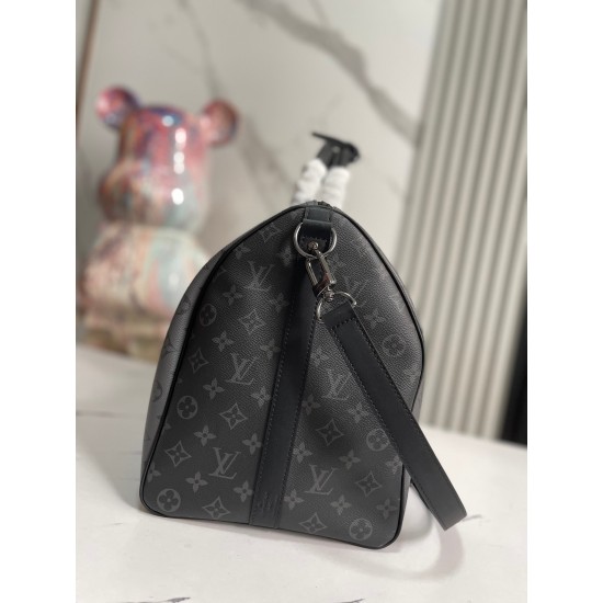 LV KEEPALL BANDOULIERE 50 MONOGRAM ECLIPSE