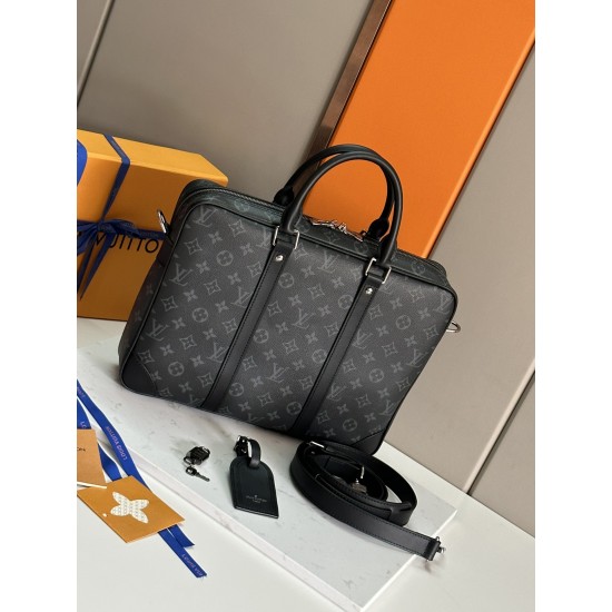 LV PORTE-DOCUMENTS VOYAGE PM MONOGRAM ECLIPSE