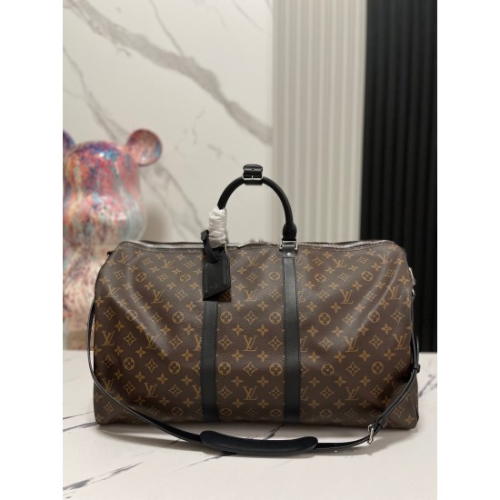 LV KEEPALL BANDOULIERE 55 MONOGRAM MACASSAR