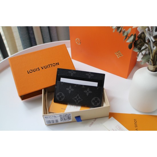 LV DOUBLE CARD HOLDER MONOGRAM ECLIPSE CANVAS