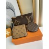 LV POCHETTE TRIO POUCH PURSE REVERSE GIANT MONOGRAM BROWN