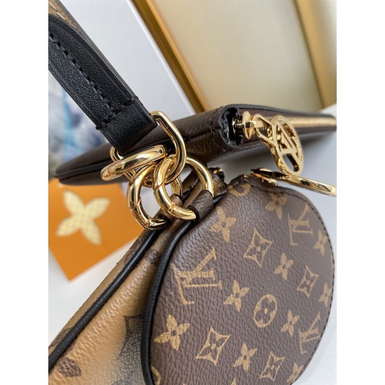 LV POCHETTE TRIO POUCH PURSE REVERSE GIANT MONOGRAM BROWN