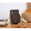 LV UTILITY PHONE SLEEVE SHOULDER BAG MONOGRAM CANVAS BROWN