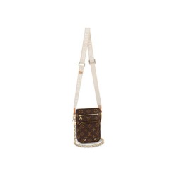 LV UTILITY PHONE SLEEVE SHOULDER BAG MONOGRAM CANVAS BROWN