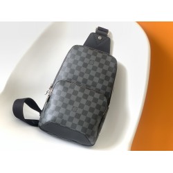 LV AVENUE SLING SHOULDER BAG DAMIER GRAPHITE CANVAS BLACK