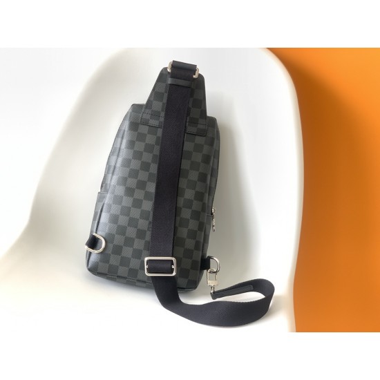 LV AVENUE SLING SHOULDER BAG DAMIER GRAPHITE CANVAS BLACK