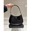 PRADA CLEO BRUSHED LEATHER SHOULDER BAG