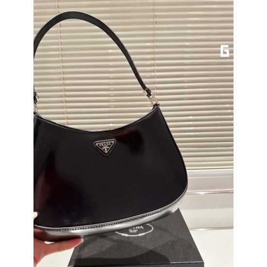 PRADA CLEO BRUSHED LEATHER SHOULDER BAG