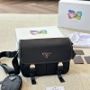 PRADA RE NYLON AND SAFFIANO LEATHER SHOULDER BAG