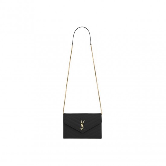 YSL SAINT LAURENT EMBOSSED LEATHER SHOULDER BAG