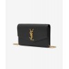 YSL UPTOWN CHAIN WALLET IN GRAIN DE POUDRE EMBOSSED LEATHER SHOULDER BAG