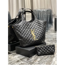 YSL ICARE MAXI SHOPPING BAG IN QUILTED LAMBSKIN SHOULDER BAG