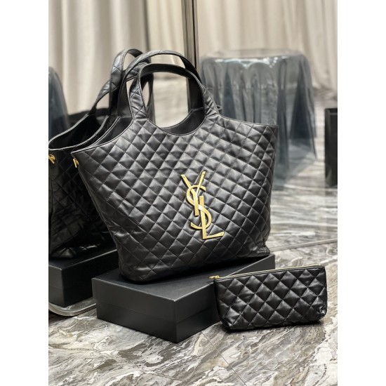 YSL ICARE MAXI SHOPPING BAG IN QUILTED LAMBSKIN SHOULDER BAG