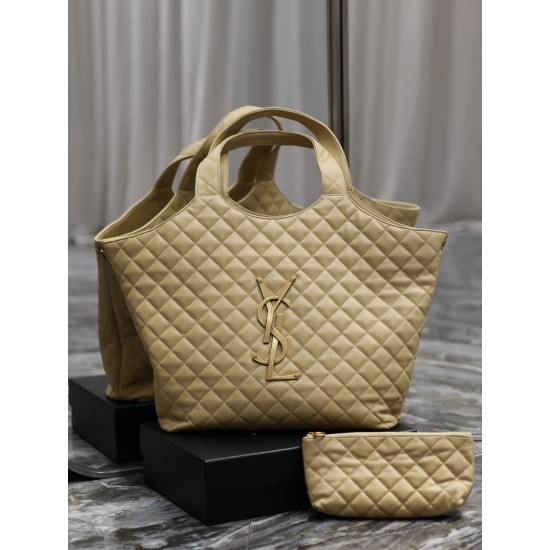 YSL ICARE MAXI SHOPPING BAG IN QUILTED LAMBSKIN SHOULDER BAG