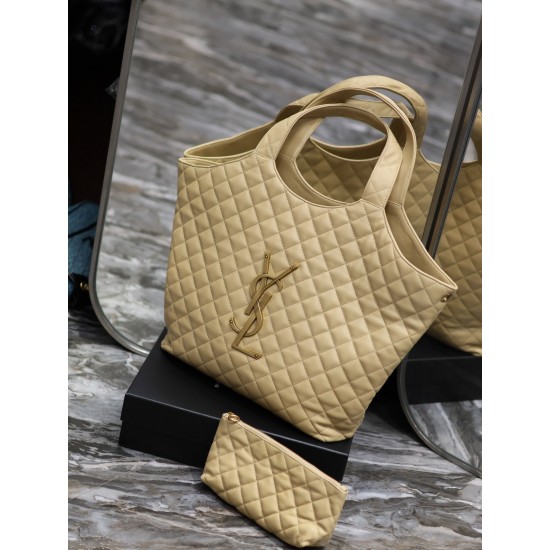 YSL ICARE MAXI SHOPPING BAG IN QUILTED LAMBSKIN SHOULDER BAG