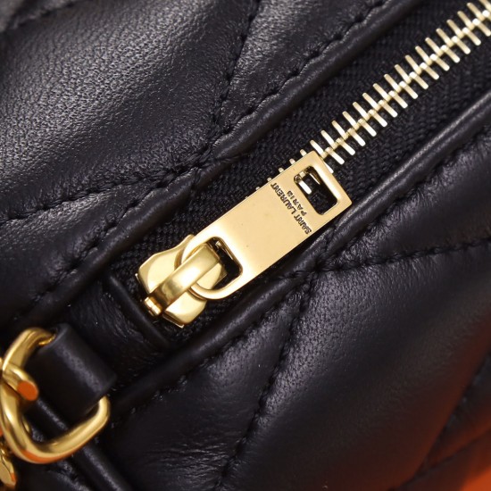 YSL SADE MINI TUBE BAG IN QUILTED LAMBSKIN SHOULDER BAG